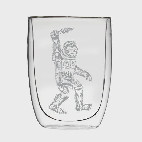 OSCARDO Assorted Double Wall Glass Mug, Design: Sasquatch-Jessica Sommers