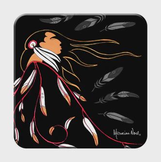 OSCARDO Assorted Hard Coasters Cork Back- Set of 4, Style: Eagles Gift- Maxine Noel