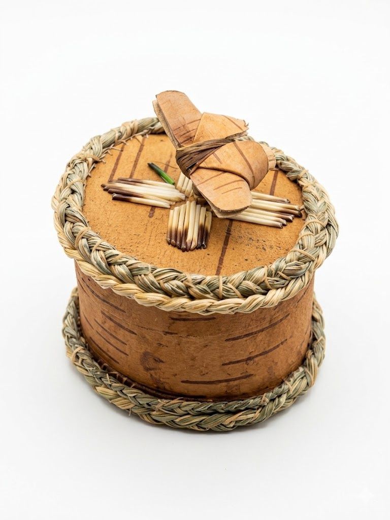 Small Butterfly Birch Bark Basket