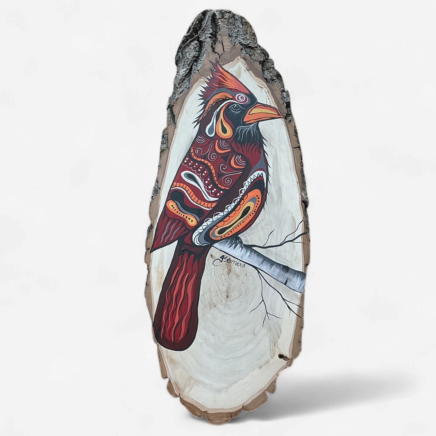 Cardinal Hand Painted Wood O/C