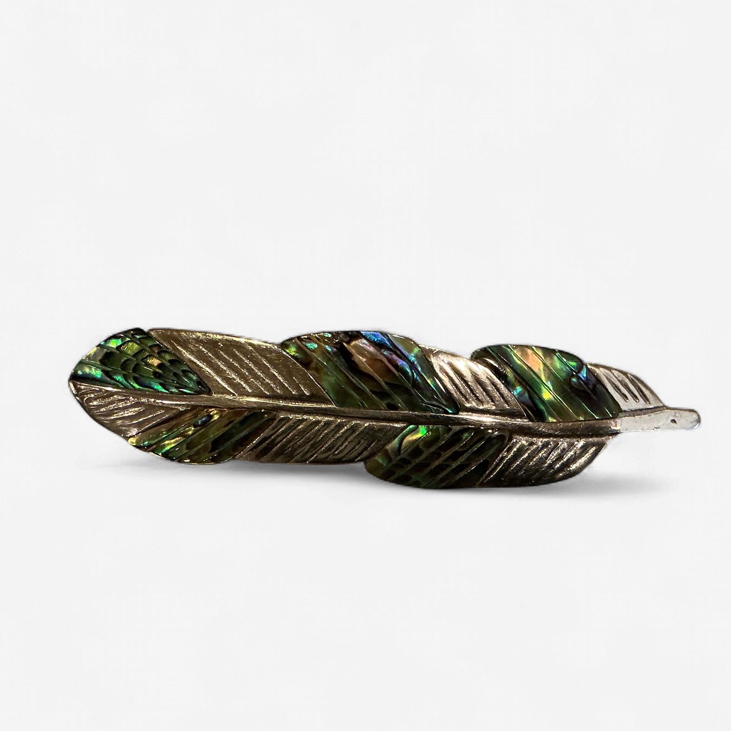 Barrette Feather Metal