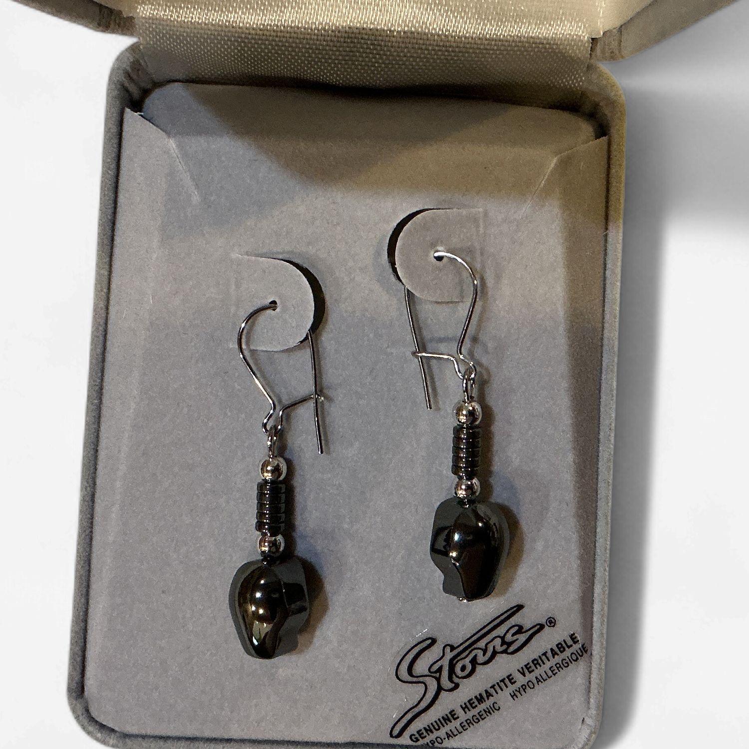 Hematite Earrings Skulls