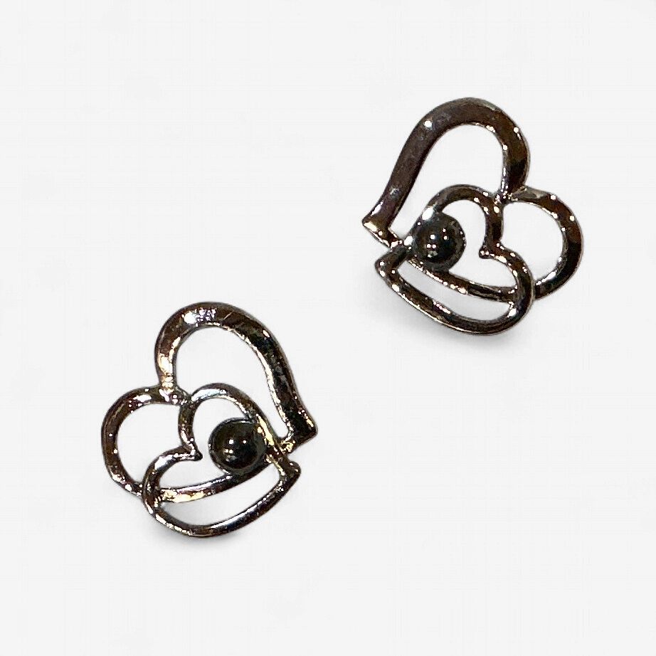 Hematite Earrings Hearts Companion