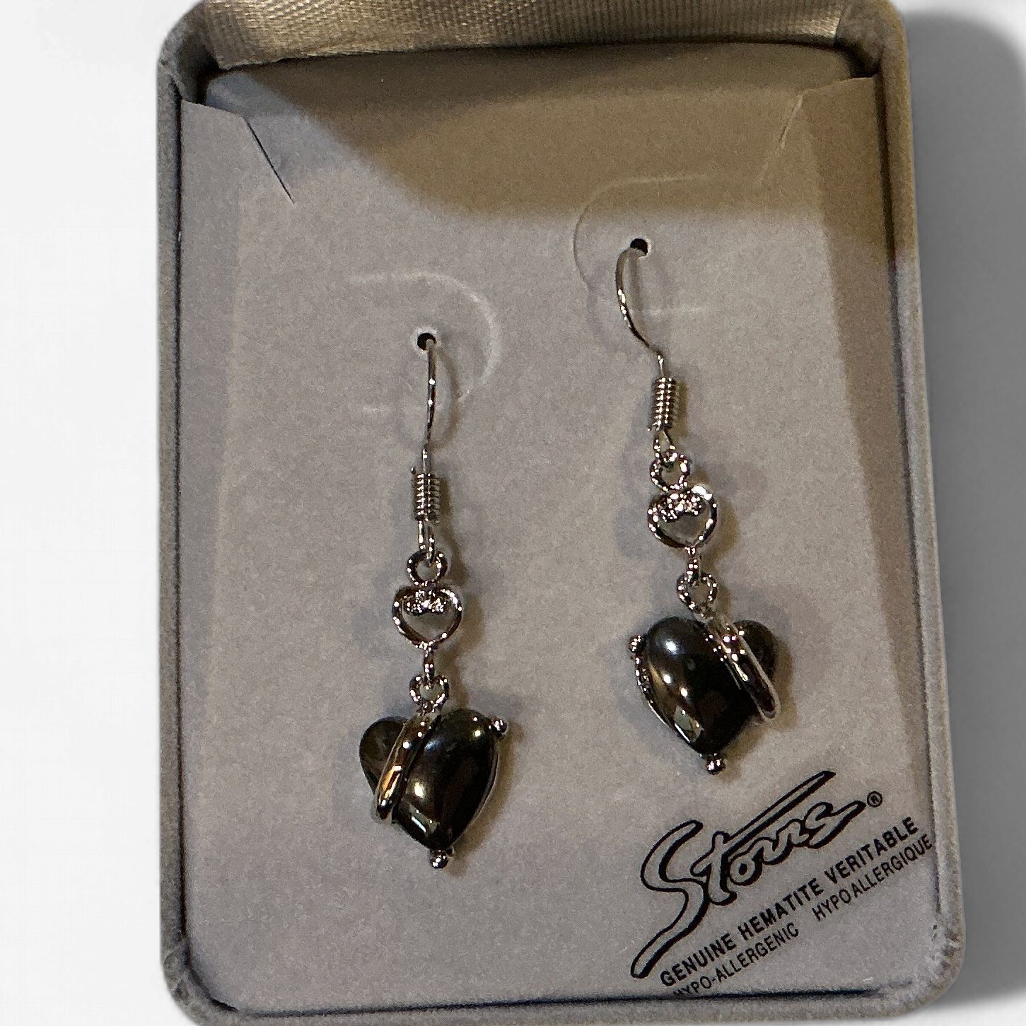 Hematite Earrings Heartfelt