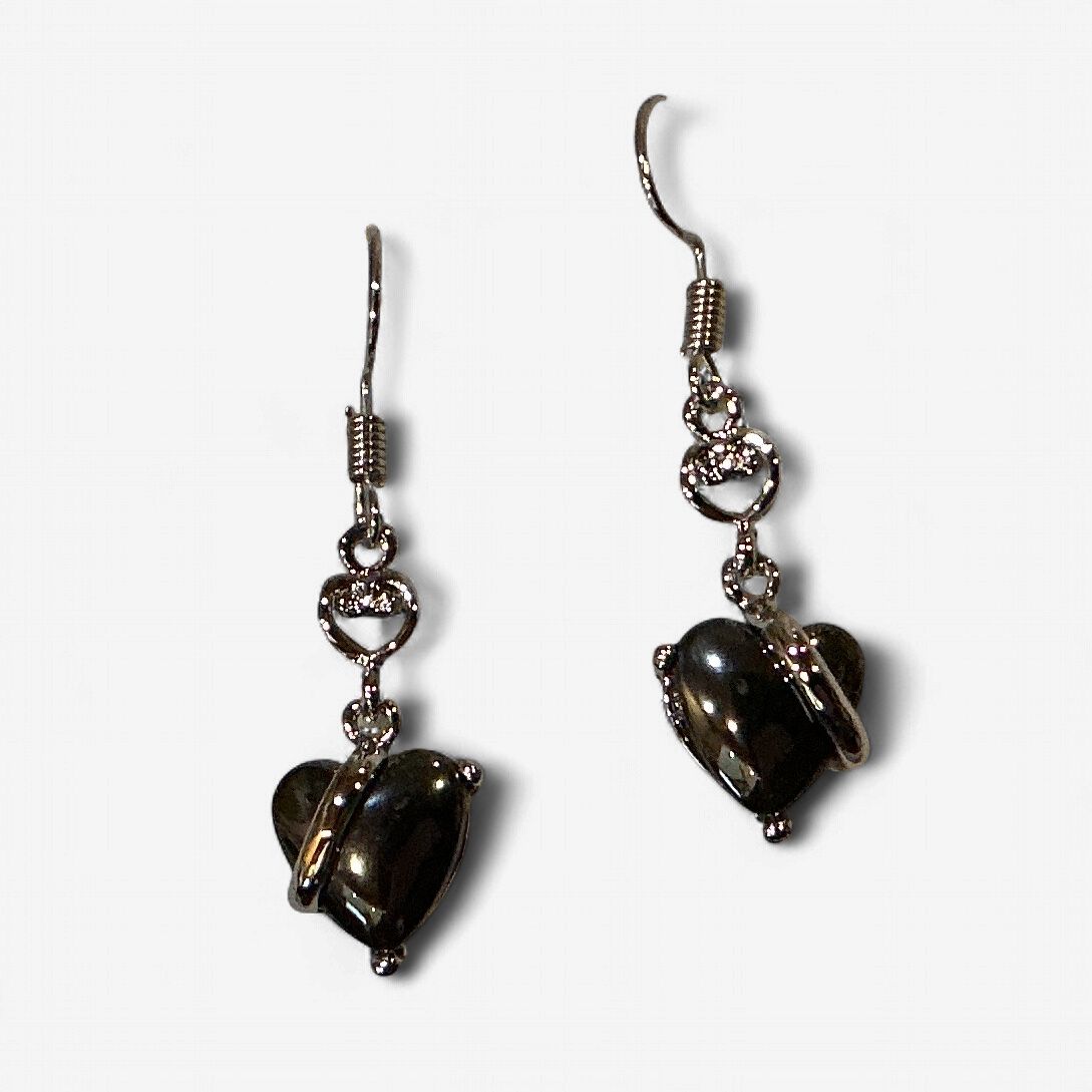 Hematite Earrings Heartfelt