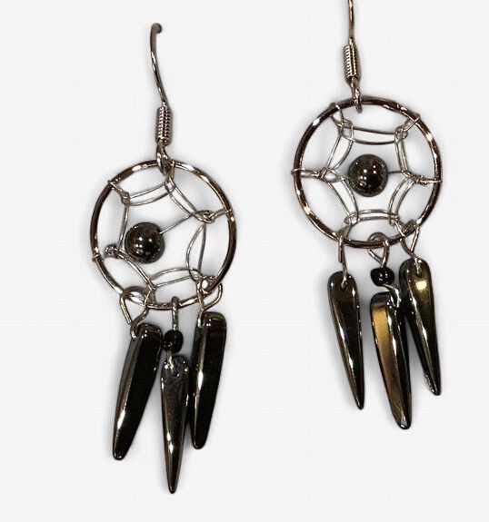 Hematite Earrings Dreamcatcher