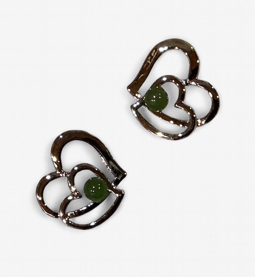 Jade Earrings Hearts Companion
