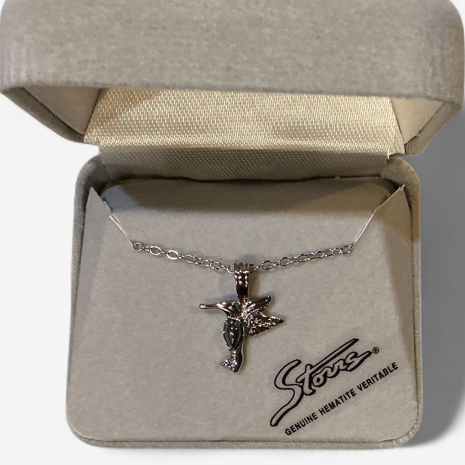 Hematite Necklace Dainty Hummingbird