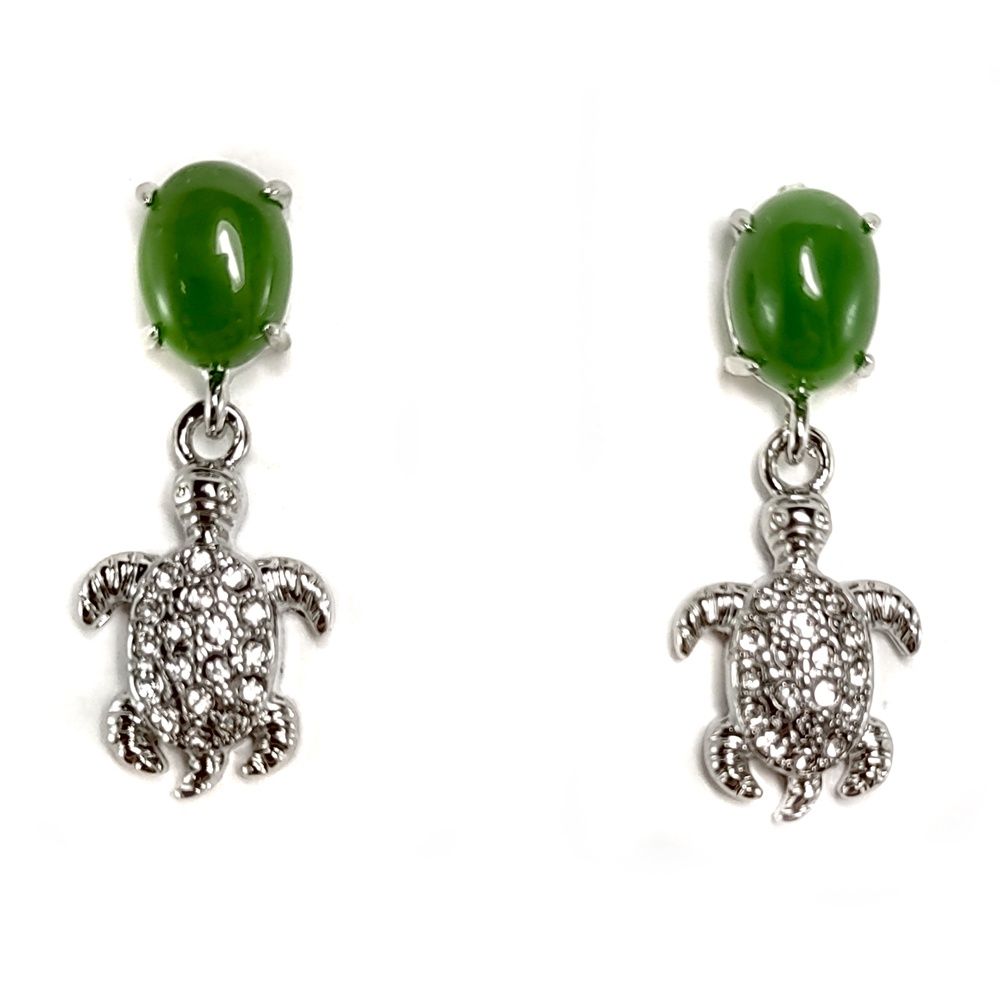Jade Earrings Turtle Sparkle