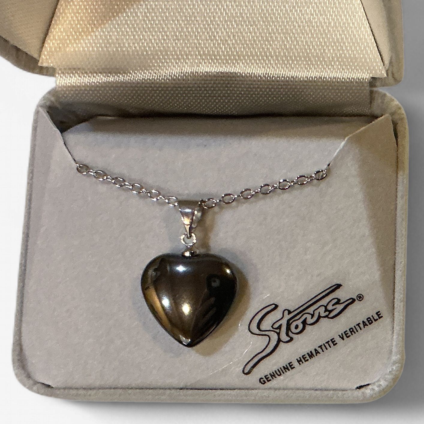 Hematite Necklace Plain Heart