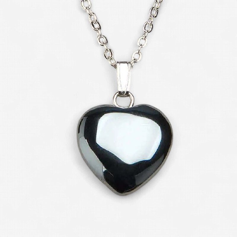Hematite Necklace Plain Heart