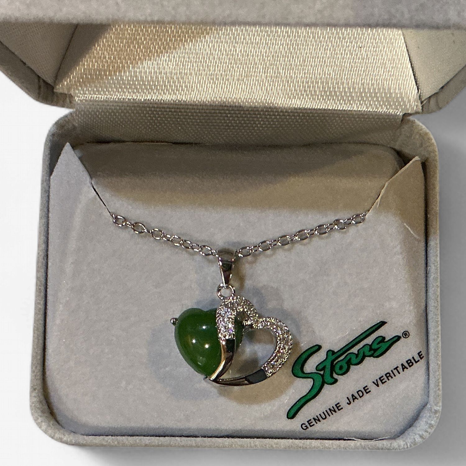 Jade Necklace Two Hearts