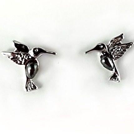 Hematite Earrings Danity Hummingbird