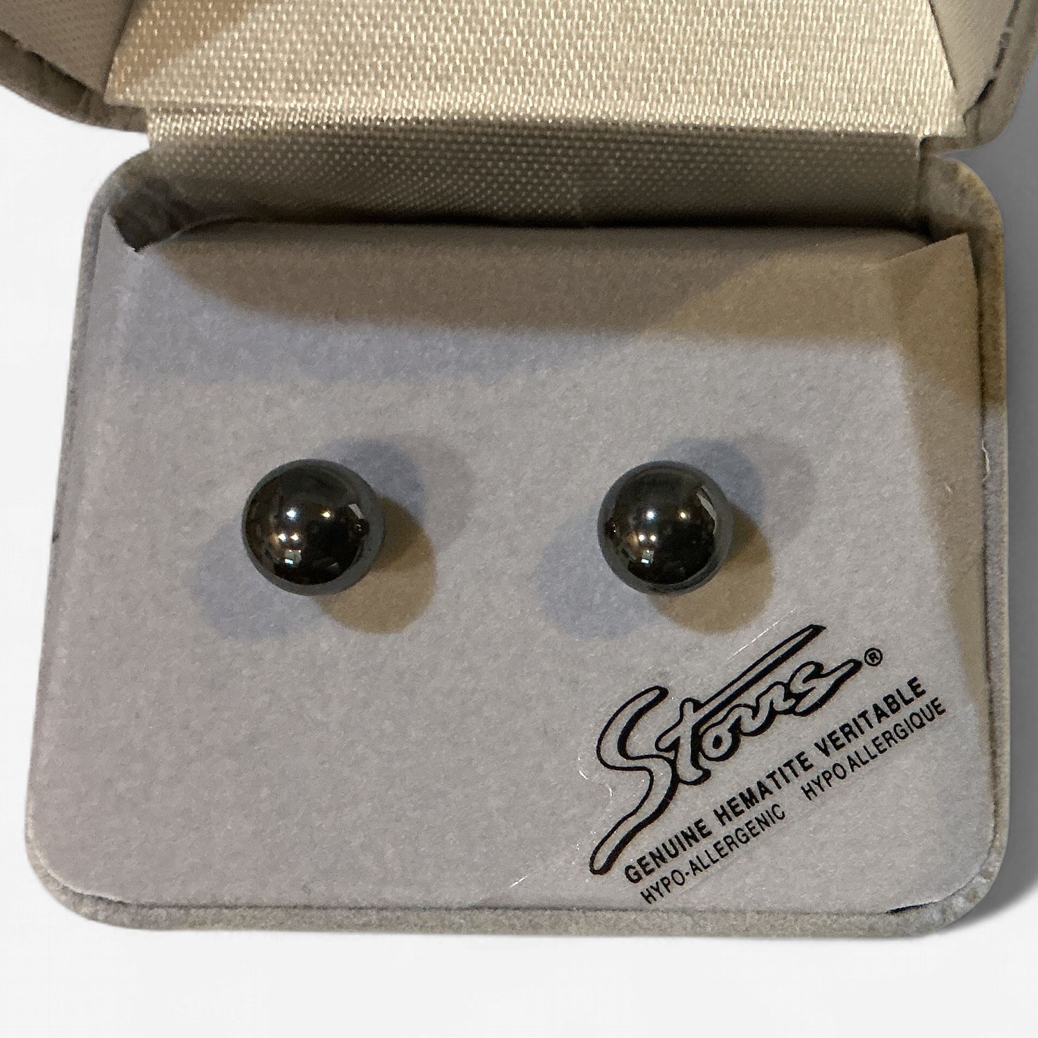 Hematite Earrings Ball 8mm