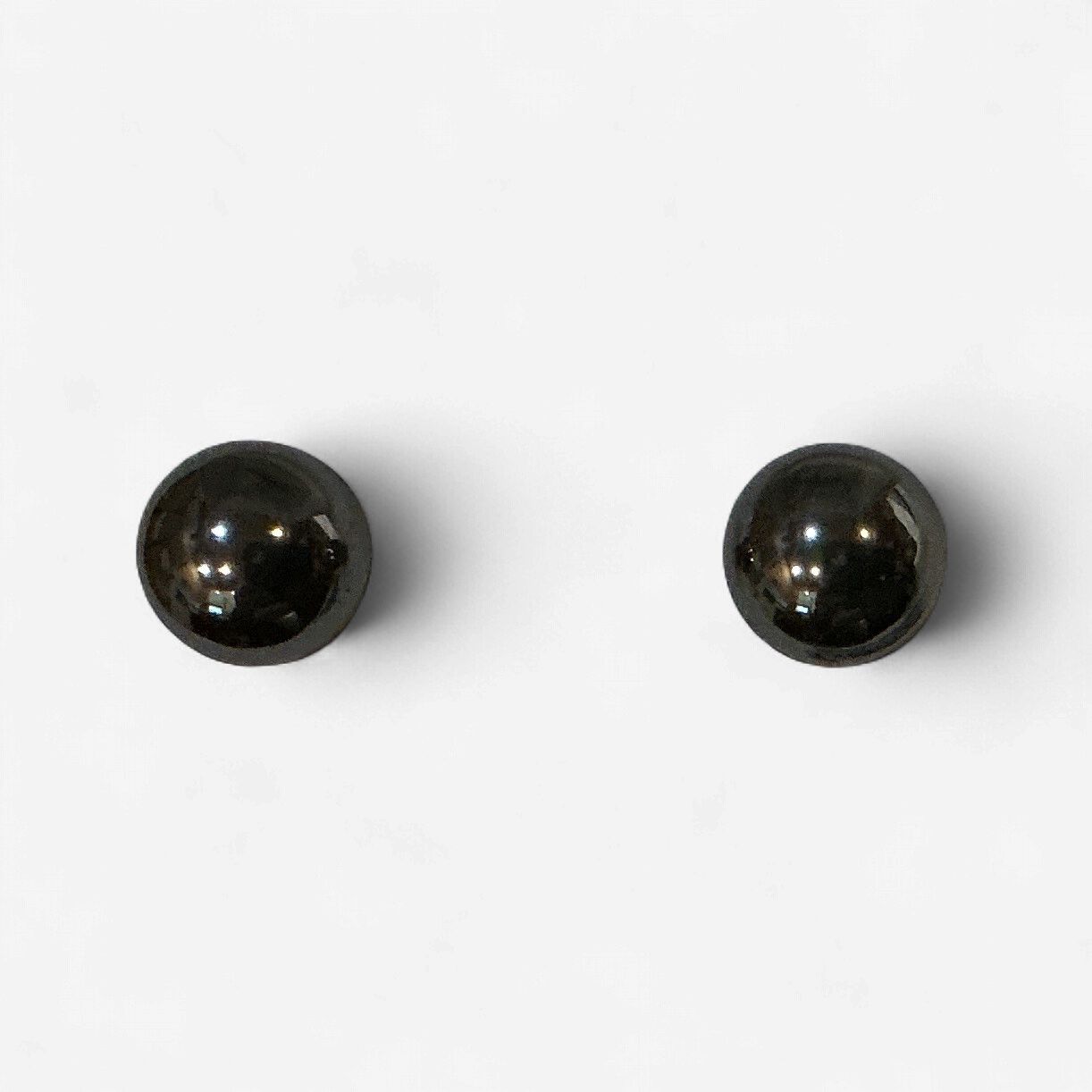 Hematite Earrings Ball 8mm