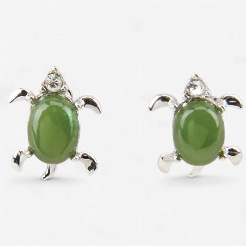 Jade Earrings Tiny Turtle