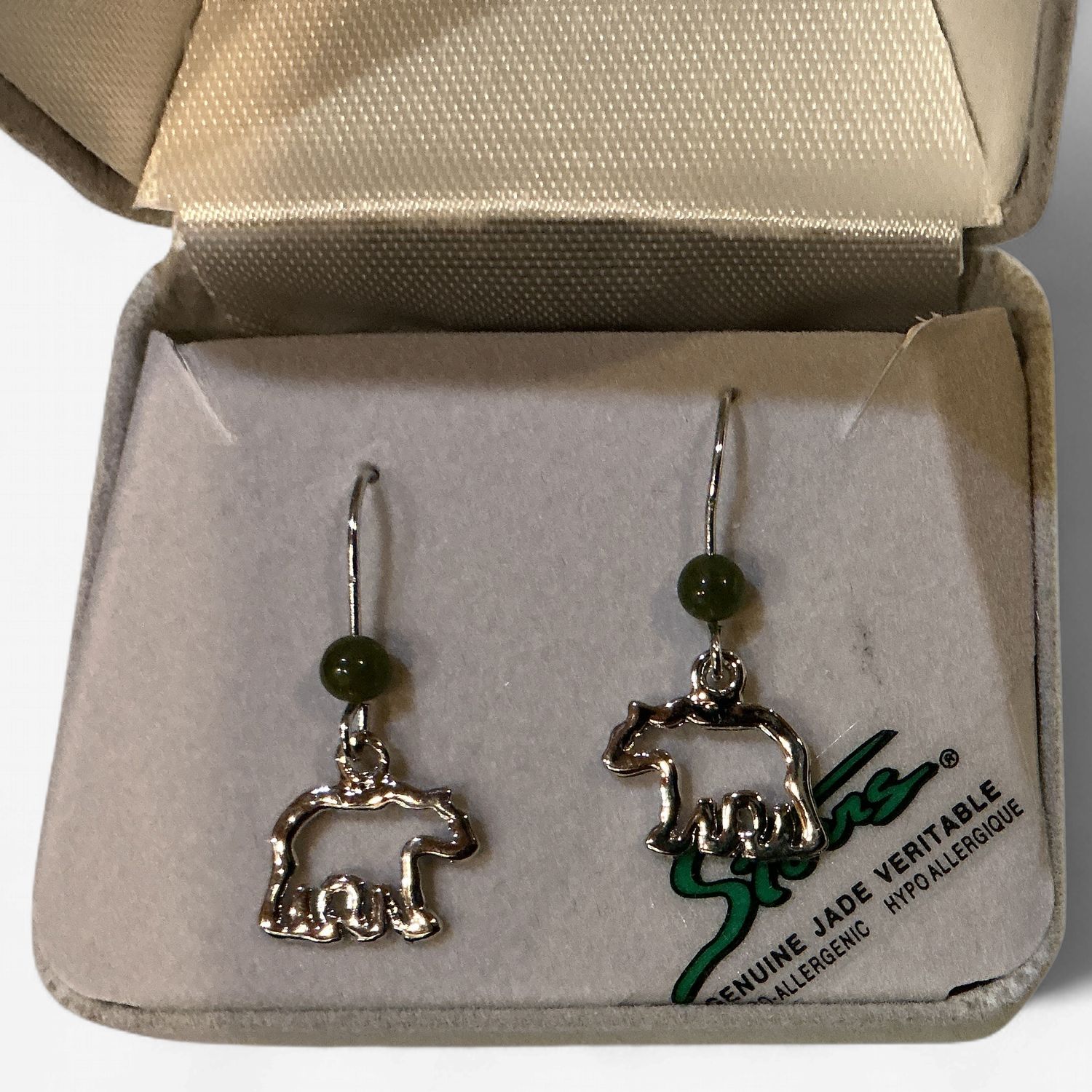 Jade Earrings Bear Spirit