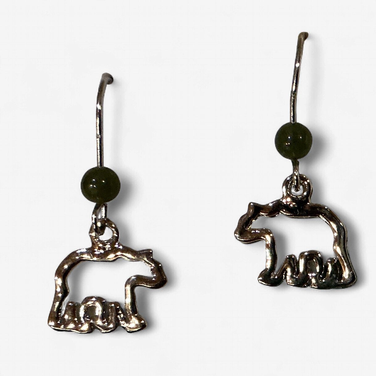Jade Earrings Bear Spirit