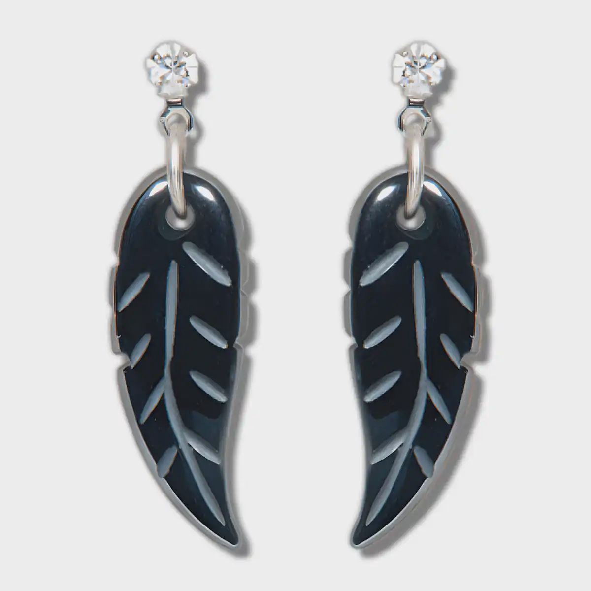 Hematite Hand Carved Feather