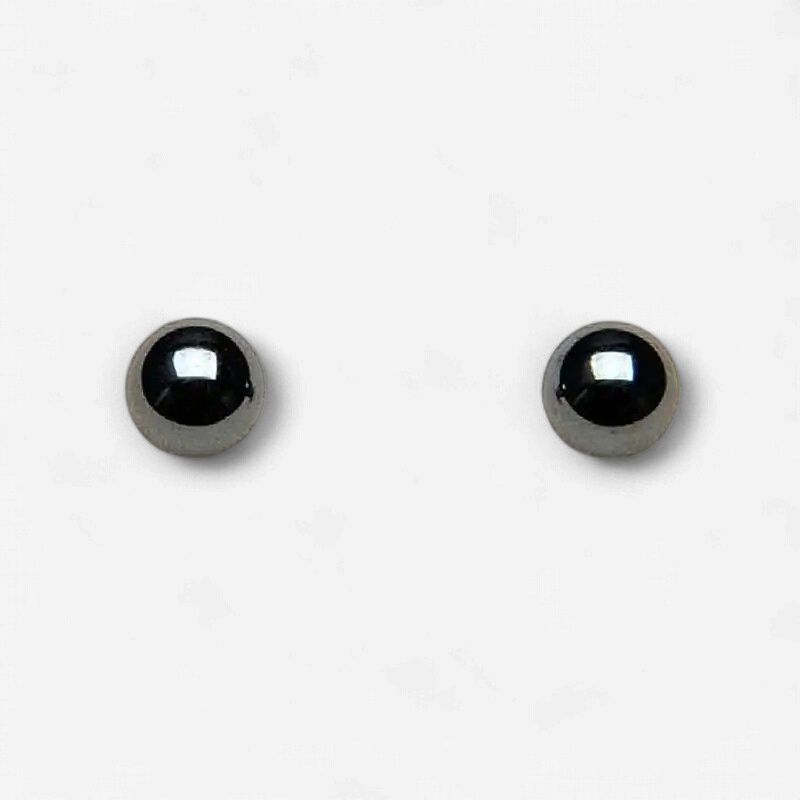Hematite Earrings Ball 6mm