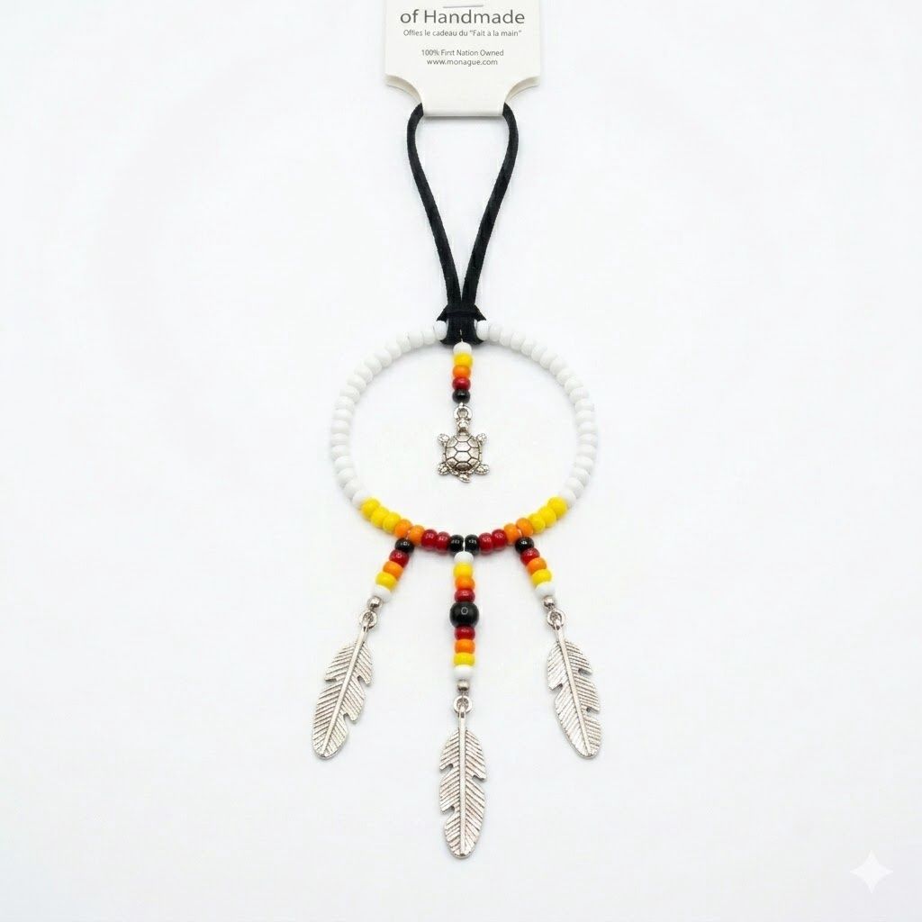 Beaded Turtle Charm, Color: White