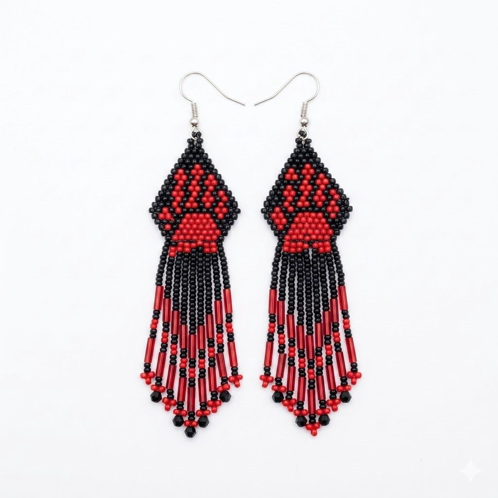 MMIW Beaded Hand Dangly Earring