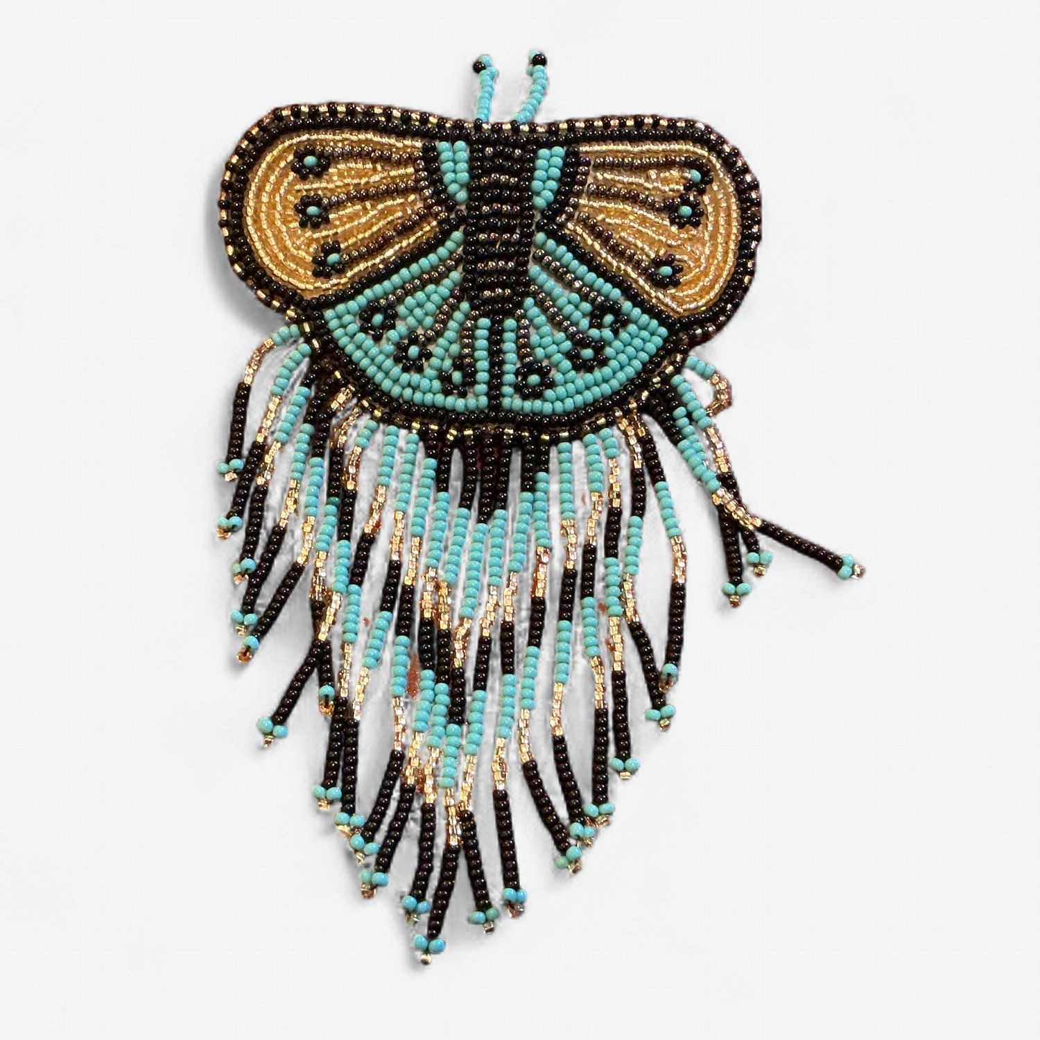 Beaded Butterfly Fringe Barrette