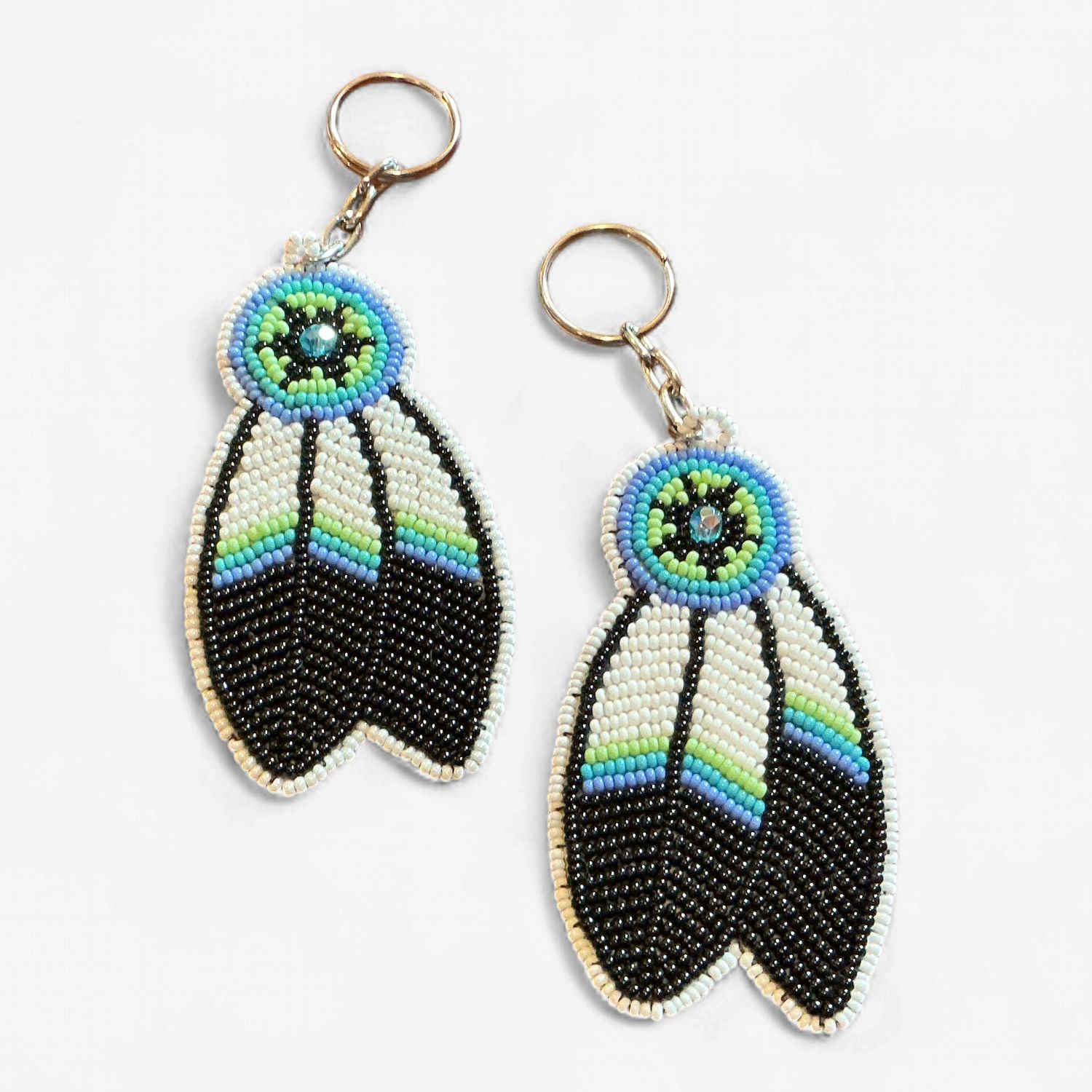 Beaded Feather Keychain