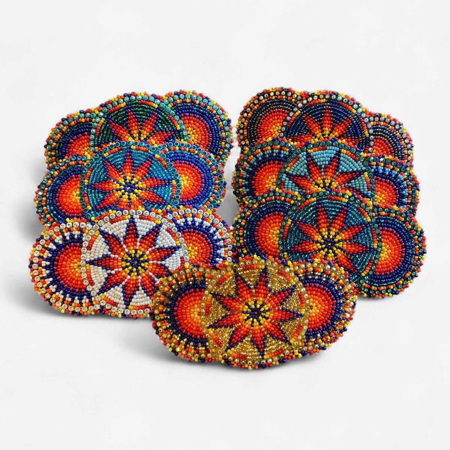 Beaded 3 Medallion Star Barrette