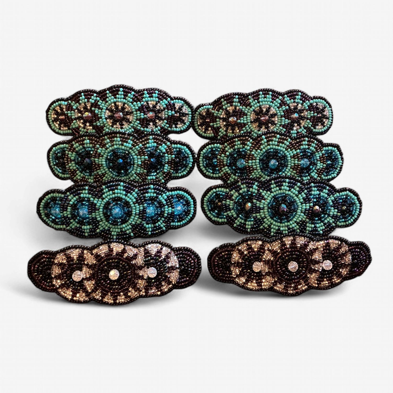 Beaded 5 Medallion Barrette