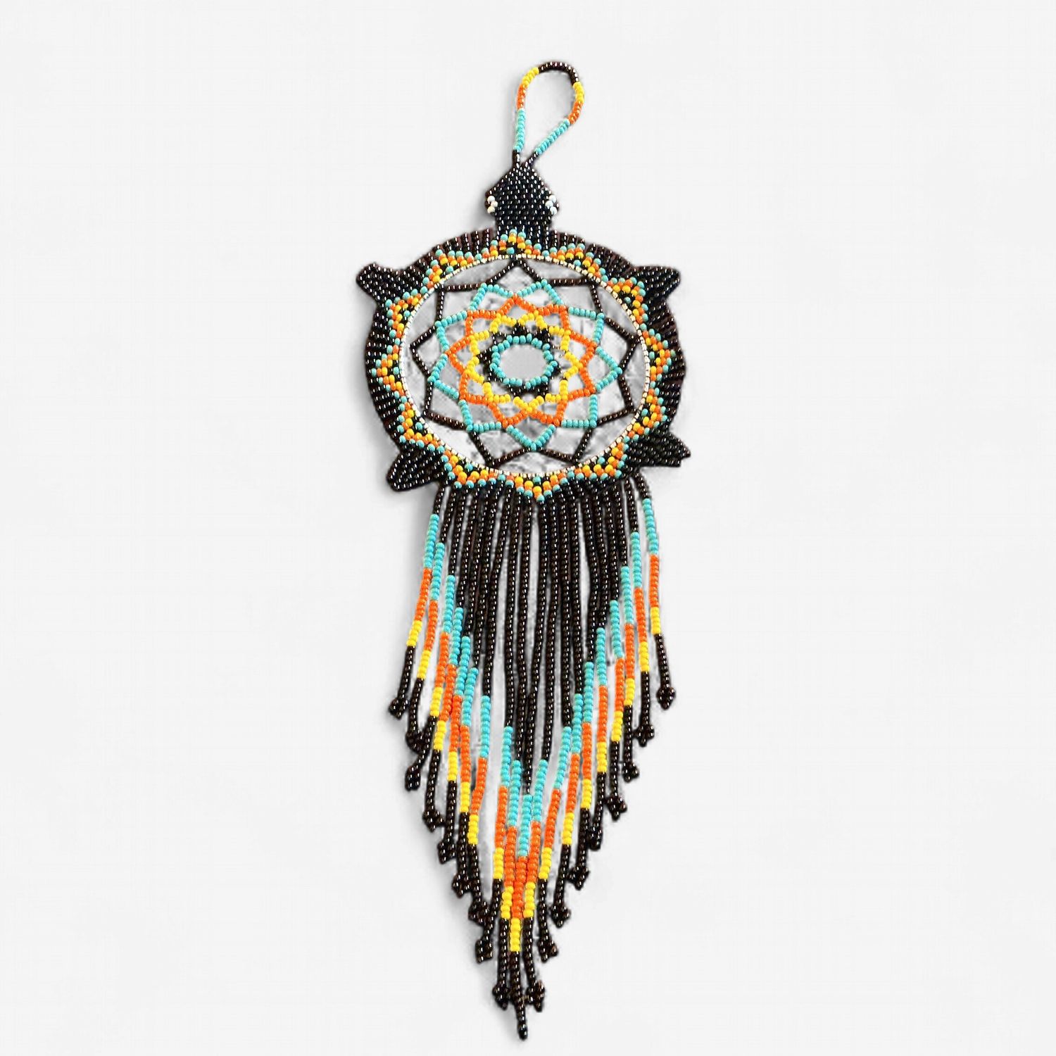 Beaded Turtle Dreamcatcher, Design: Black