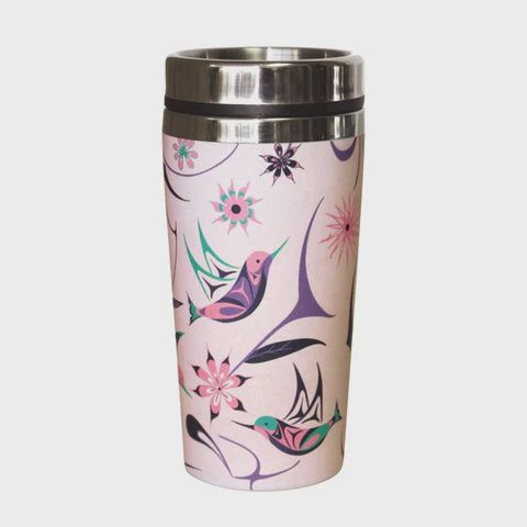 Assorted Bamboo Travel Mugs, Design: Hummingbird- Nicole La Rock