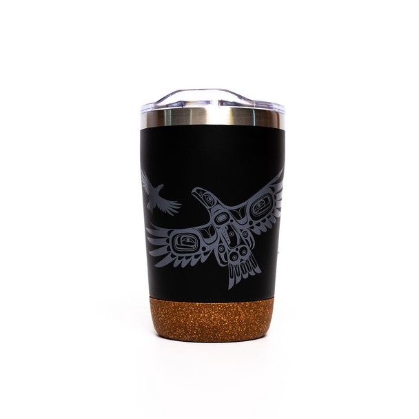 Assorted Cork Base Travel Mugs, Design: Soaring Eagle- Corey Bulpitt, Size: 12oz