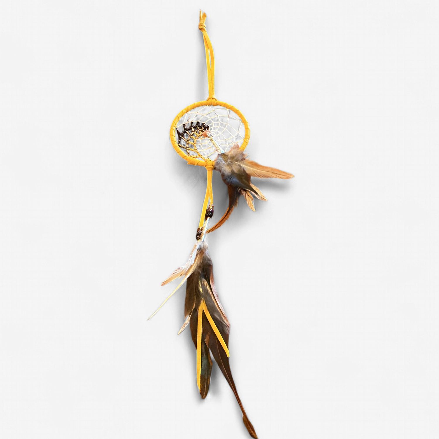 3" Dreamcatcher Assorted Beads, Leather: Copper Ombre Wave