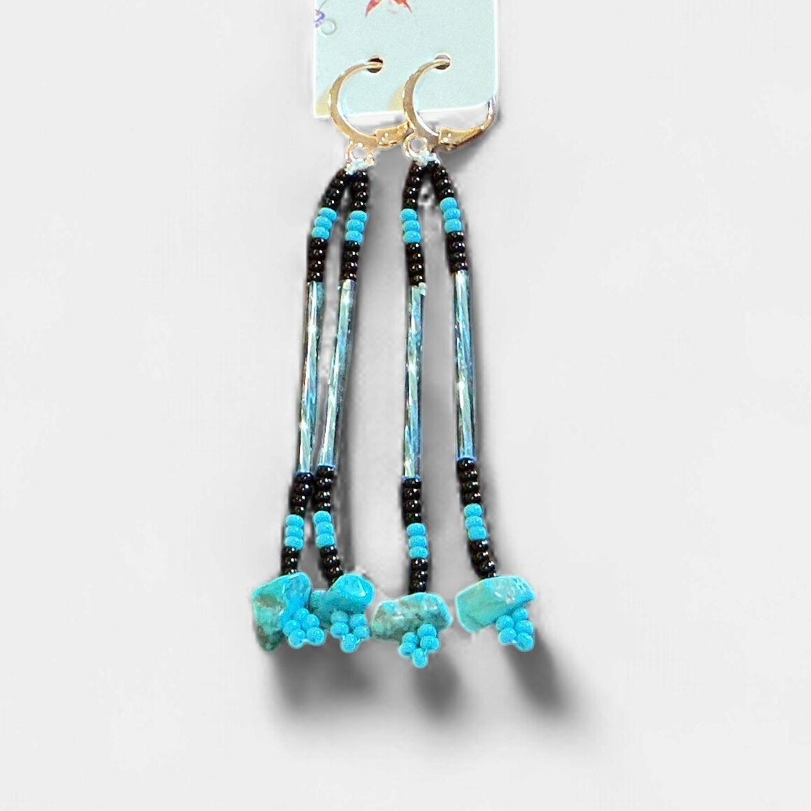 Assorted Nickel Plated Beaded Dangly Earrings, Design: 1