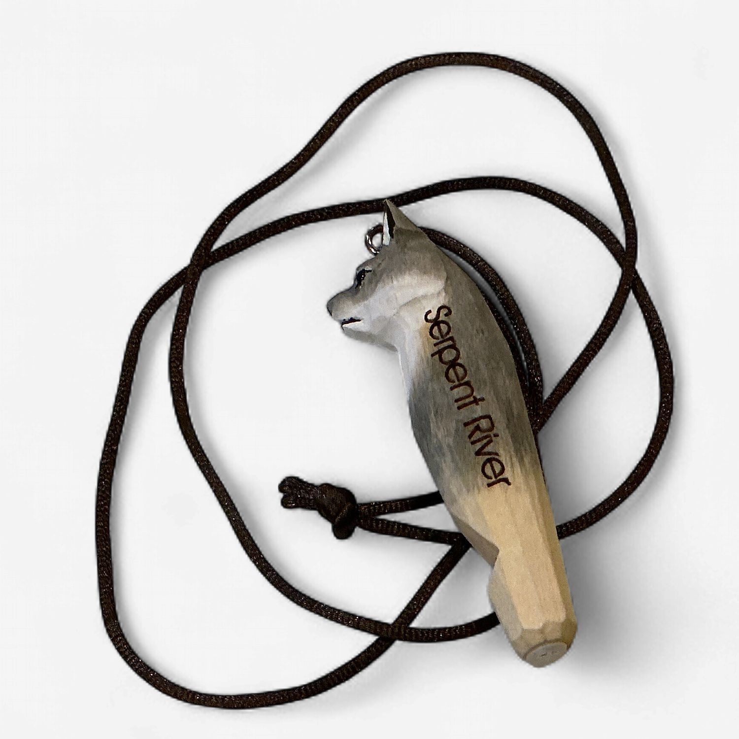 Assorted Wooden Animal Carved Whistle, Design: Wolf