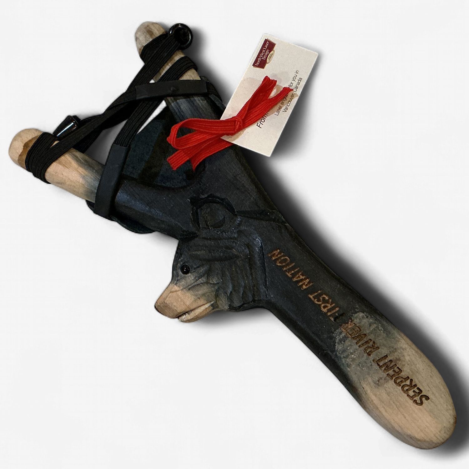 Assorted Wooden Carved Slingshot, Design: Bear