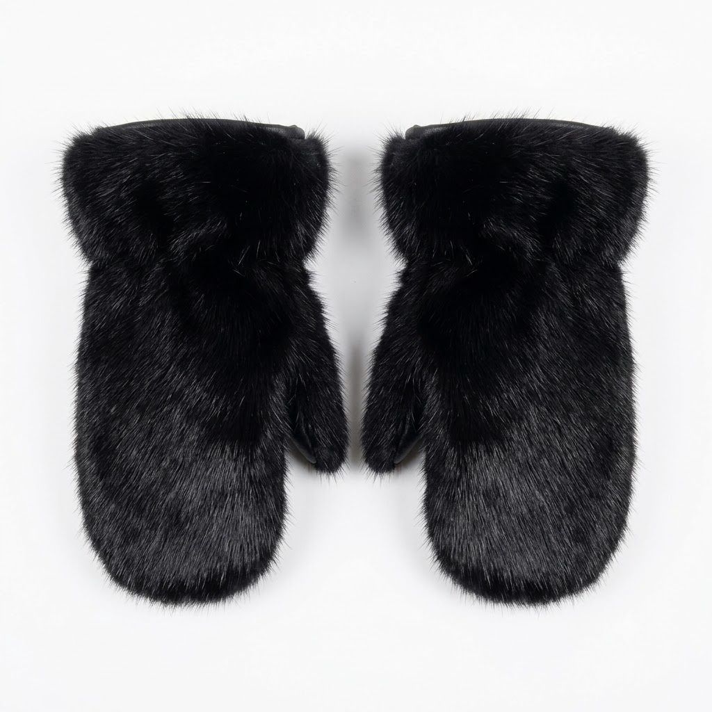 Black Beaver Fur Men’s Mitts O/C