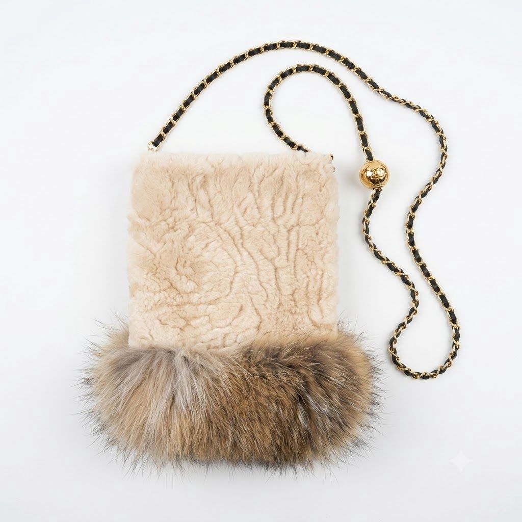 Sheared Beaver Fur Cell Purse O/C