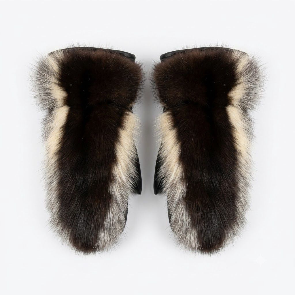 Skunk Fur Ladies Mitts O/C