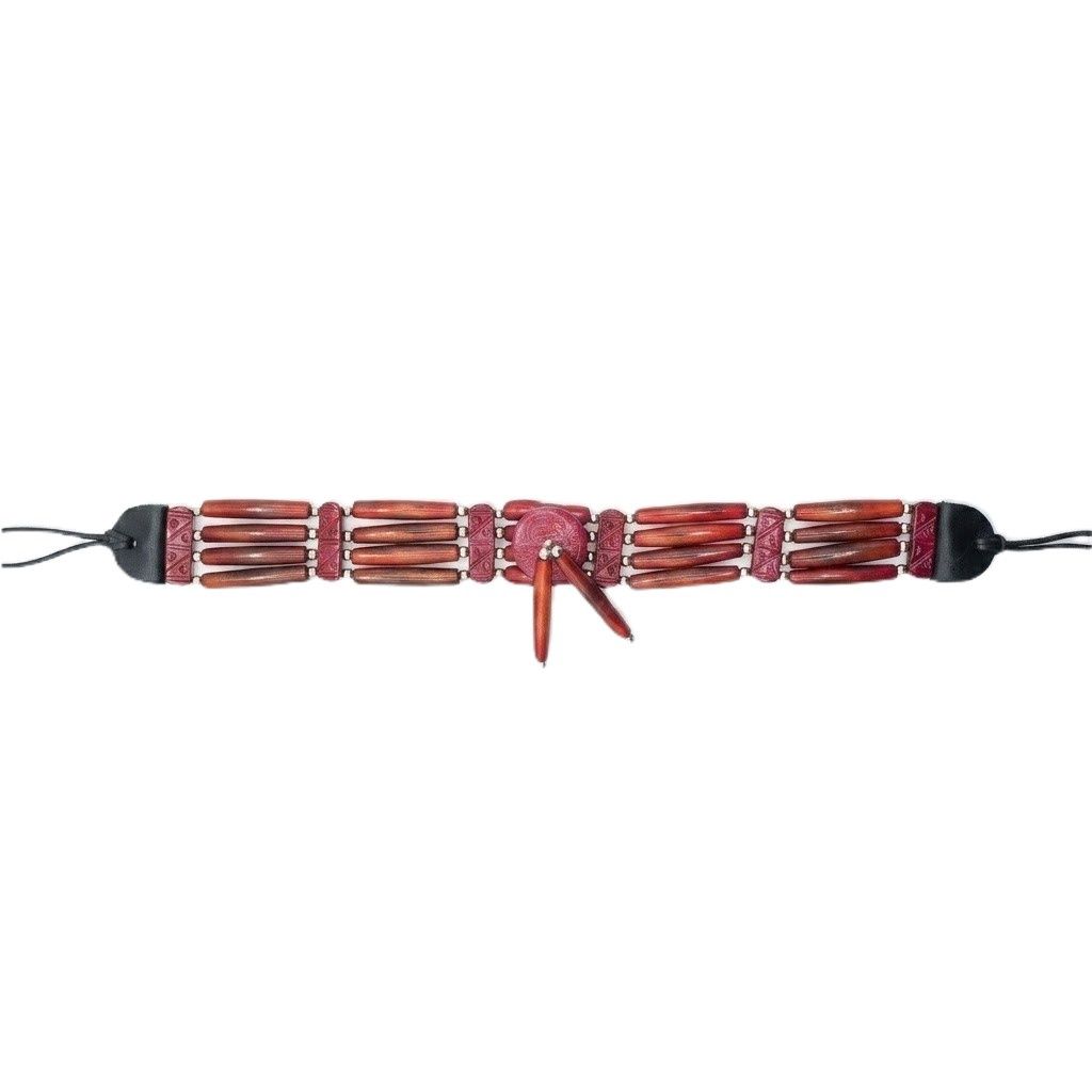 Buffalo Bone Choker, Design: Red