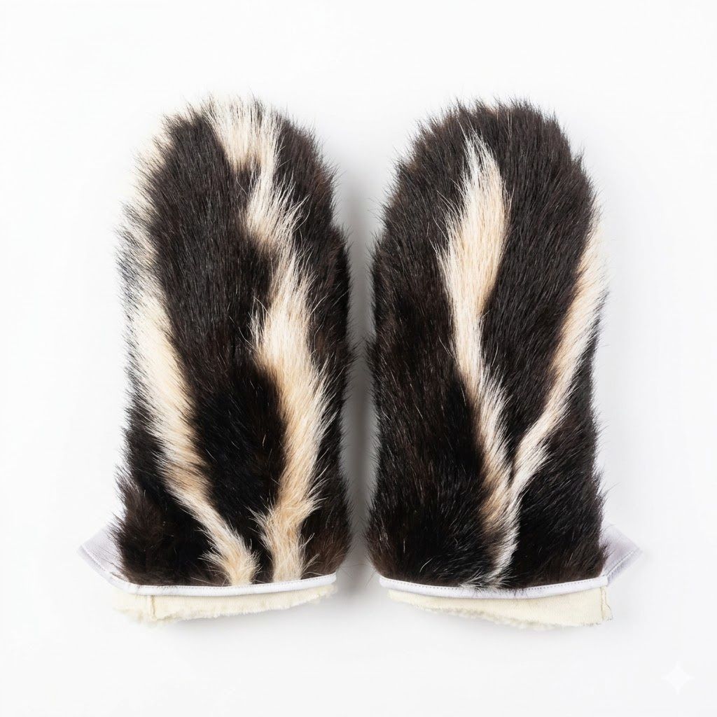 Skunk Fur Mitts