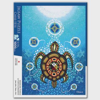 OSCARDO Assorted 1000pc Jigsaw Puzzle, Design: Medicine Turtle- James Jacko