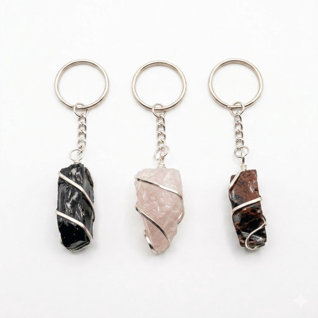 Assorted Crystal Wrap Around Keyring