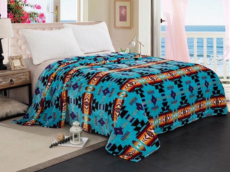 Silk Touch Blanket 60X80" Southwest Silk Touch, Design: Turquoise