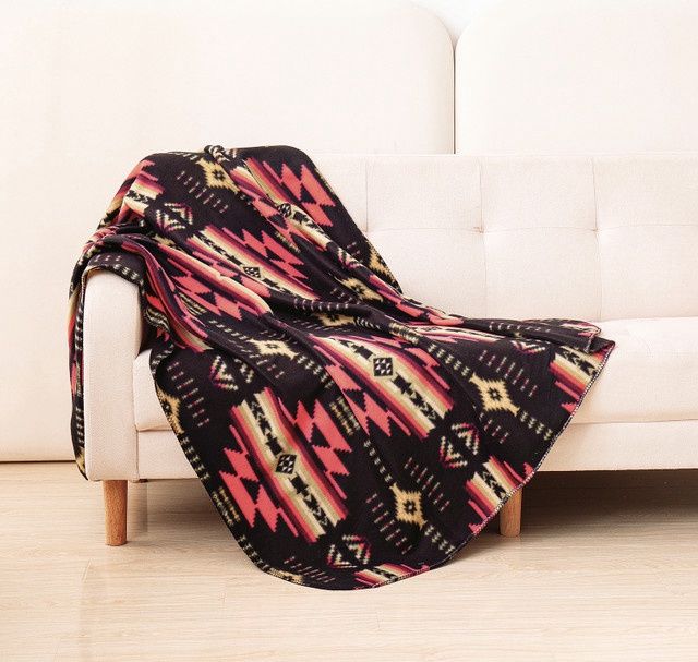 Fleece Throw New Collection Asst 50"X60", Design: Black &amp; Red
