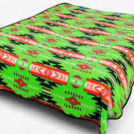 Blanket Fleece Southwest 60" X 80", Design: Lime Green