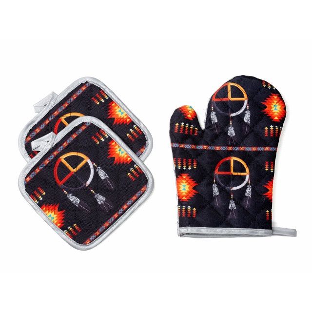 Oven Mitt 3pc Medicine Wheel