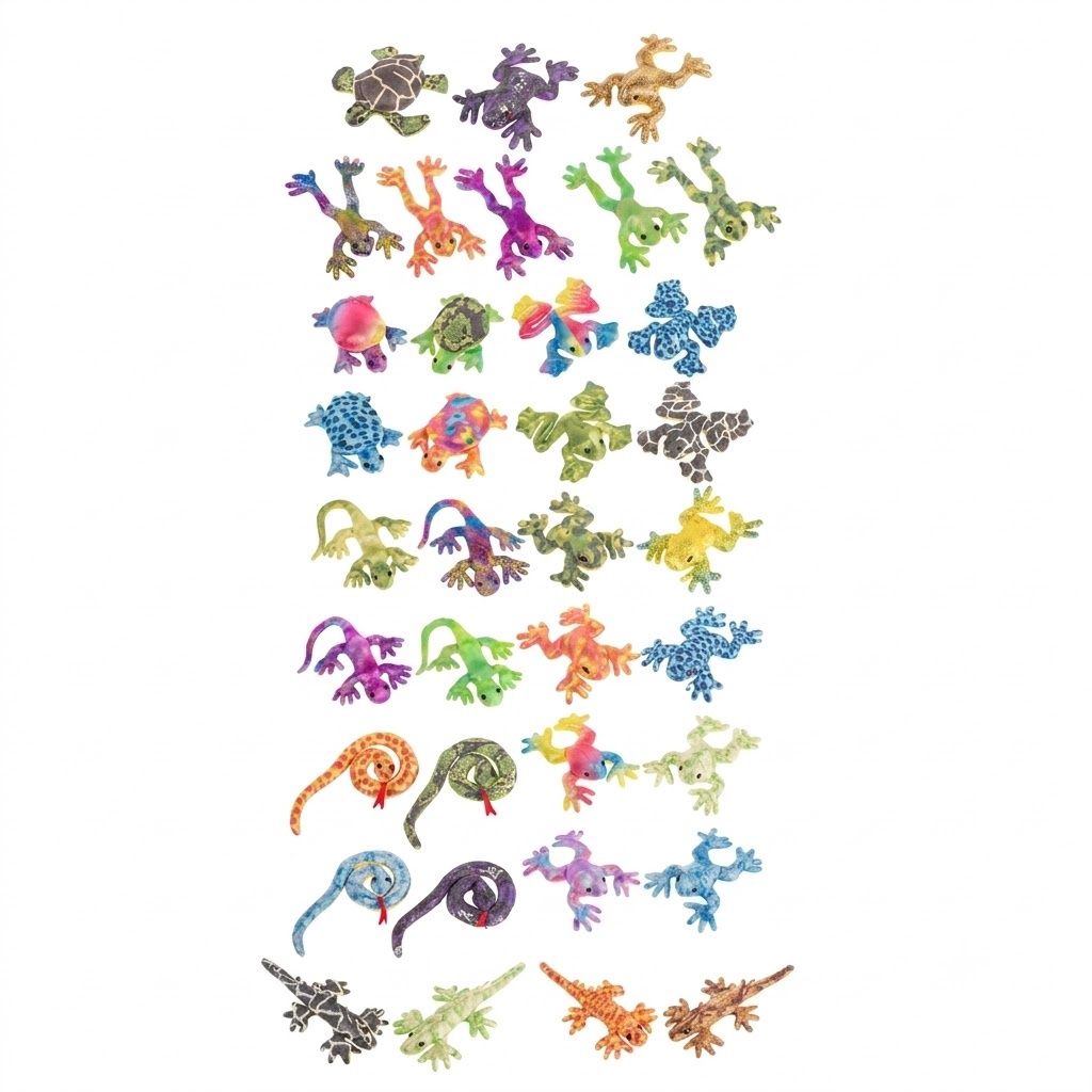 Assorted Rainforest Shimmer Plush, Design: Frogs