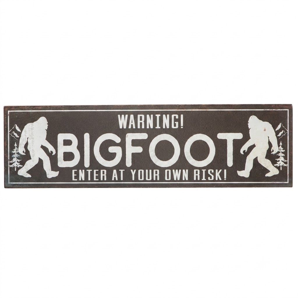 Bigfoot Warning Wall Art